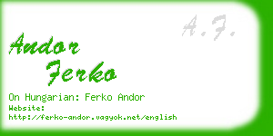 andor ferko business card